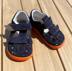 Beda Barefoot sandále Blue mandarine | 22, 23, 25, 27, 29, 30, 31, 32, 33, 34, 35, 36, 37, 38