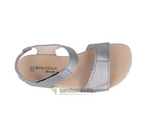 Protetika barefoot sandály Belita stříbrné shora
