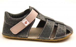 Ef barefoot sandálky - šedé s růžovou | 21, 22, 23, 24, 25, 26, 27, 28, 29, 30, 31, 32, 33