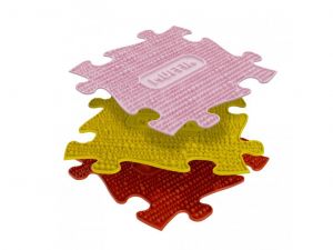 Ortopedická podlaha puzzle Muffik měkký | červená, pastelová růžová