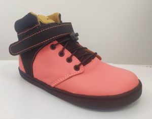 Barefoot Barefoot kotníkové boty Pegres BF56 - lososové bosá