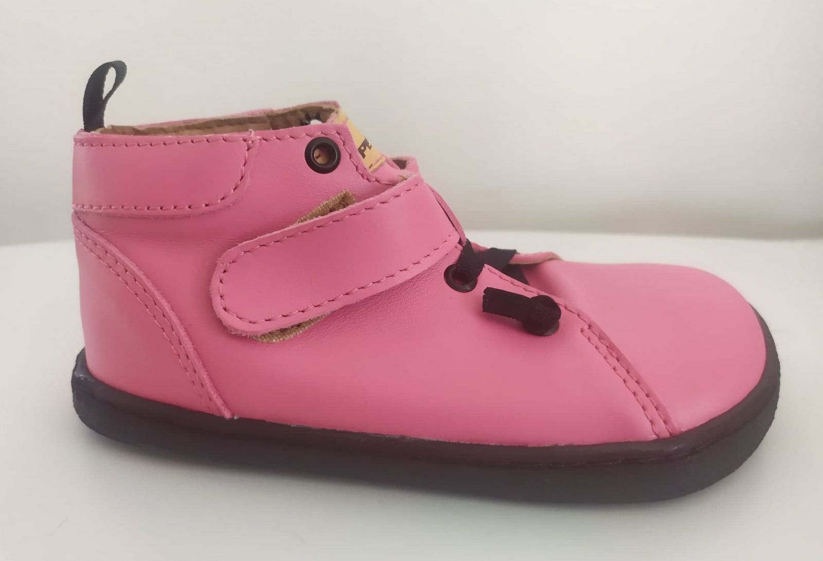 Barefoot Barefoot kožené boty Pegres BF52 - růžové bosá