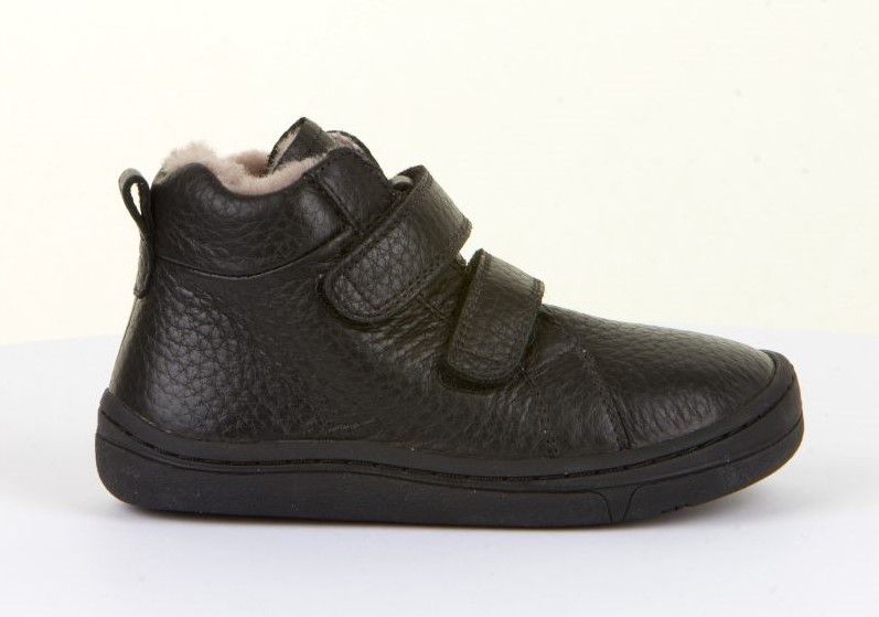 Barefoot Froddo barefoot zimní kotníkové boty black - kožíšek bosá