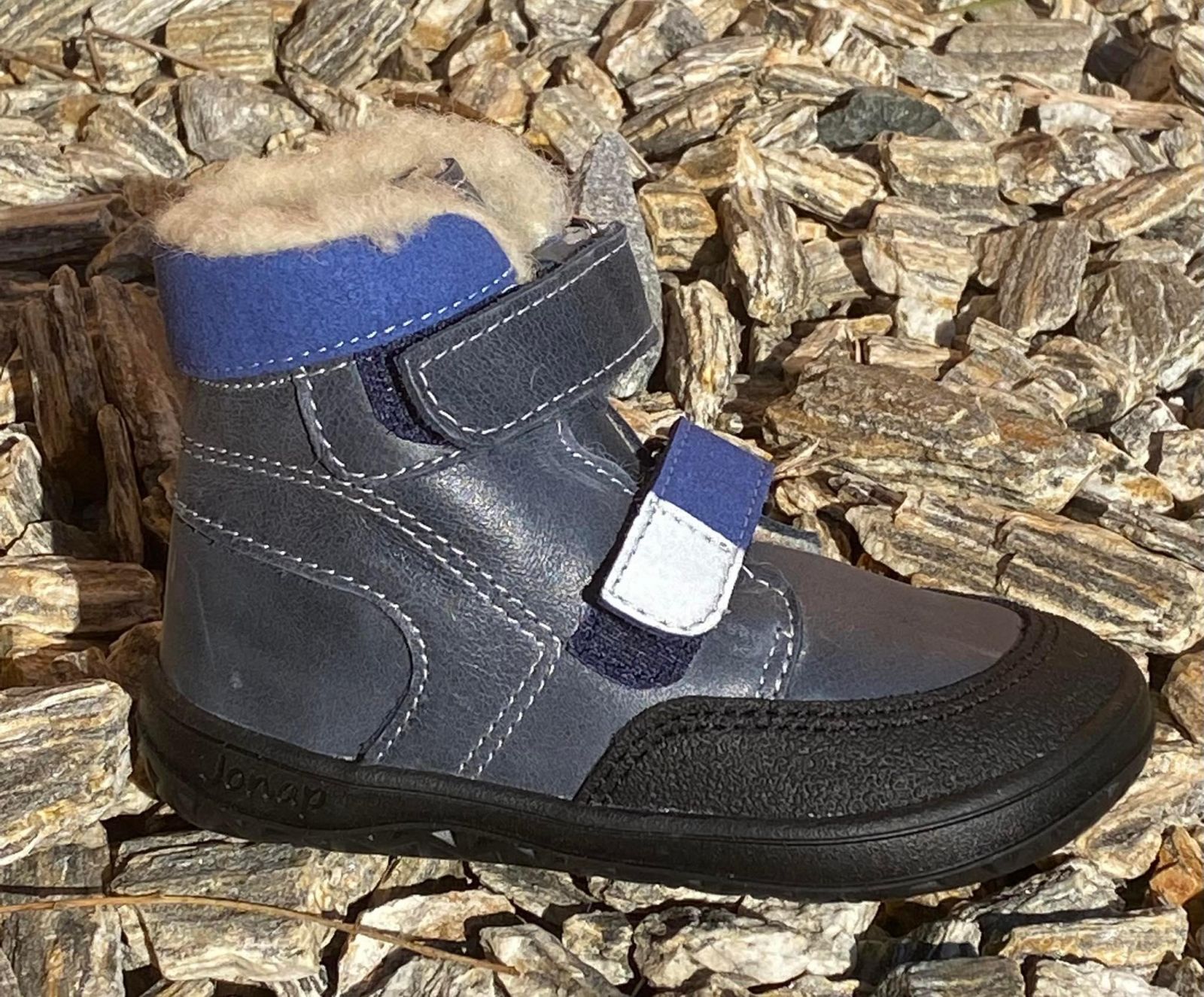 Barefoot Jonap zimní barefoot boty Falco modré bosá