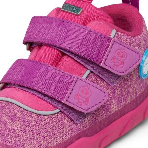 Dětské barefoot boty Affenzahn Happy Smile Knit - Flamingo detail zipy