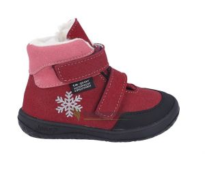 Jonap zimní barefoot boty Jerry MF vínové - vločka | 23, 24, 25, 26, 27, 28, 30