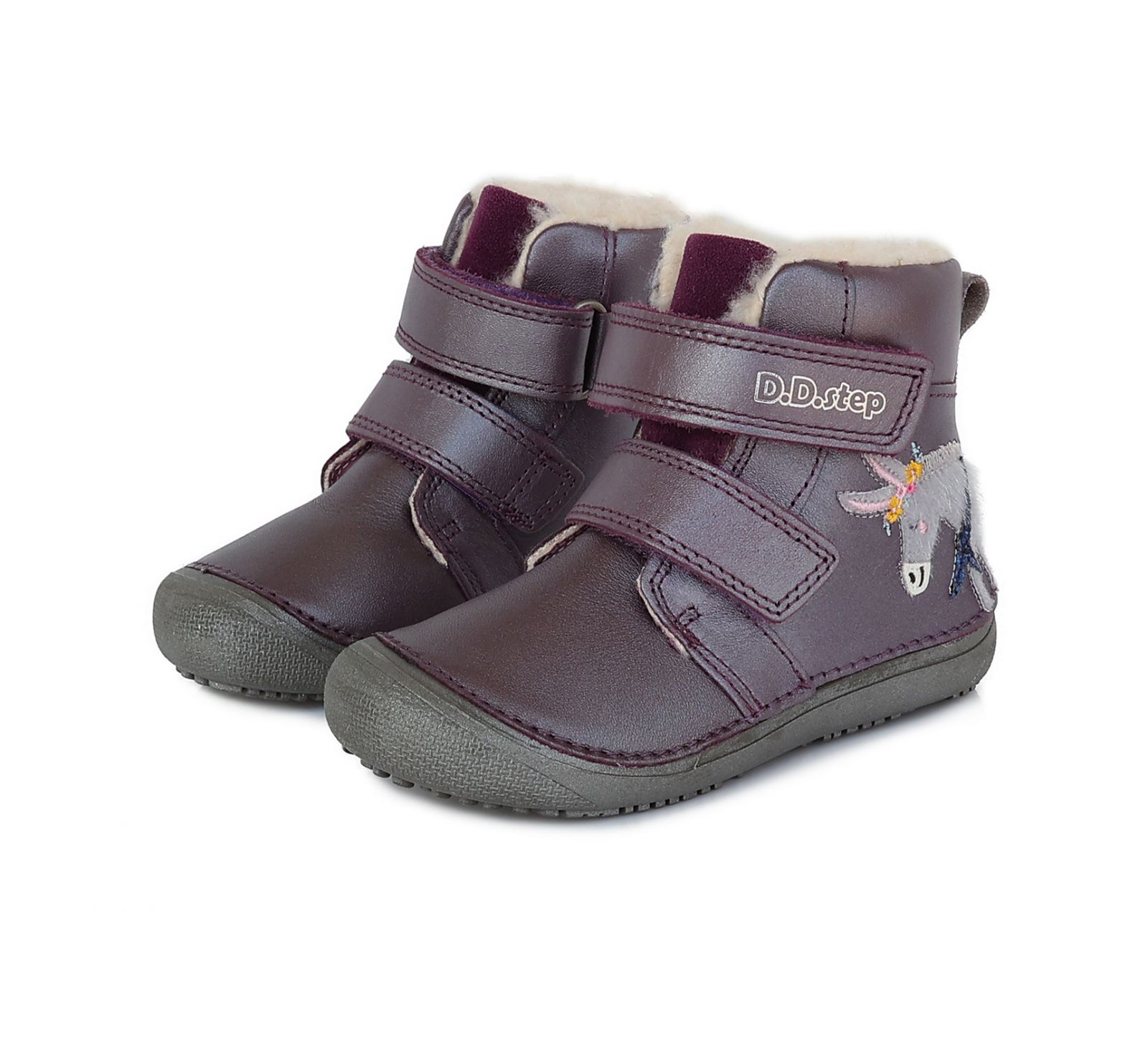 Barefoot DDstep 063 zimní boty - fialové - oslík bosá