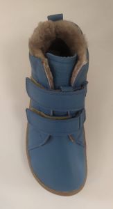 Barefoot Froddo barefoot zimní kotníkové boty jeans - kožíšek bosá