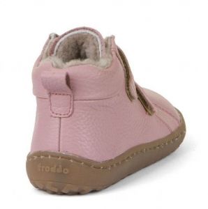 Barefoot Froddo barefoot zimní kotníkové boty pink - kožíšek bosá