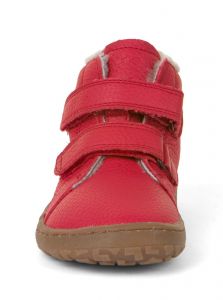 Froddo barefoot zimní kotníkové boty red - kožíšek zepředu