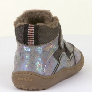 Froddo barefoot zimní kotníkové boty grey/silver zezadu