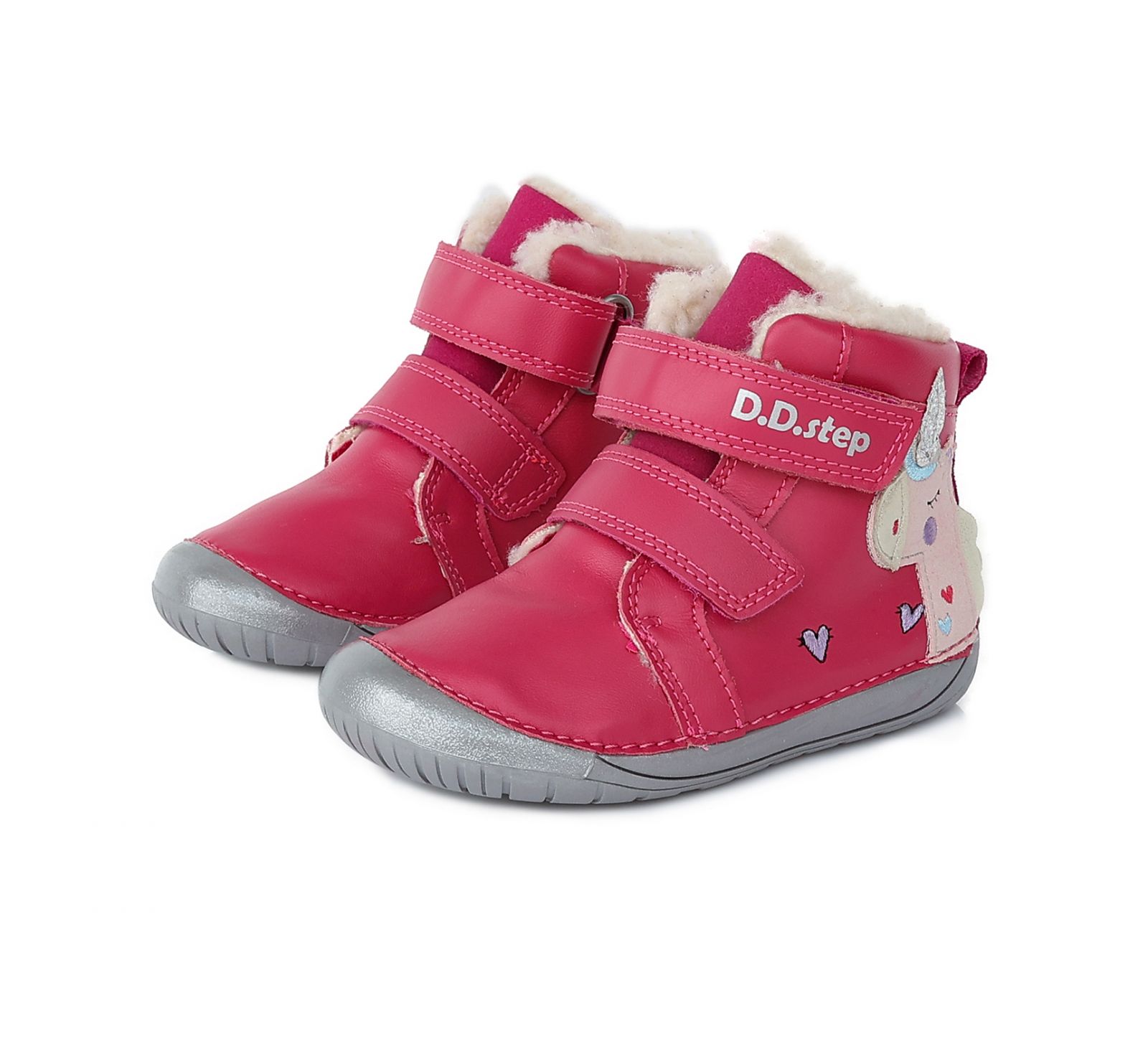 Barefoot Zimní boty DDstep 070 - růžové - jednorožec bosá