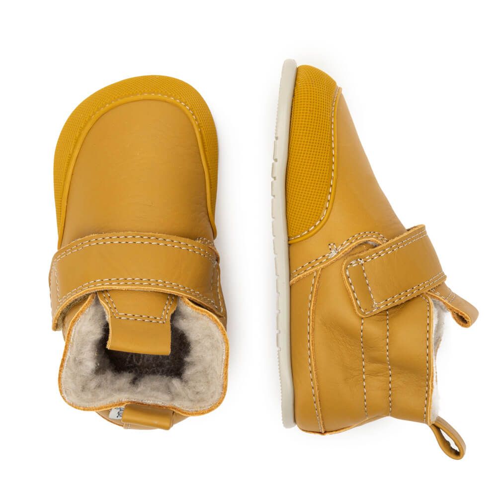 Barefoot Zimní kožené boty zapato Feroz Ademuz Mostaza bosá