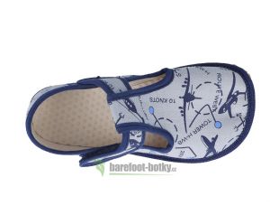 Barefoot Beda barefoot - bačkorky suchý zip - letadla bosá