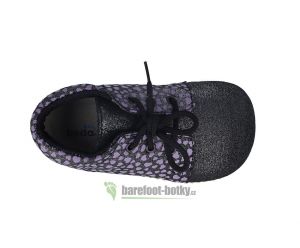 Barefoot Beda barefoot - Kožené capáčky vyšší - Dark violette bosá