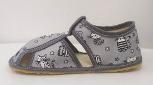 Barefoot Baby bare shoes papučky - grey cat bosá