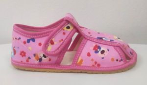 Baby bare shoes papučky - pink teddy | 23, 24, 25, 26, 27, 28, 29, 30, 31, 32, 33