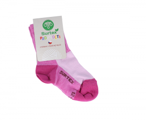 Dětské Surtex merino sportovní ponožky tenké - růžové | 12-13 cm