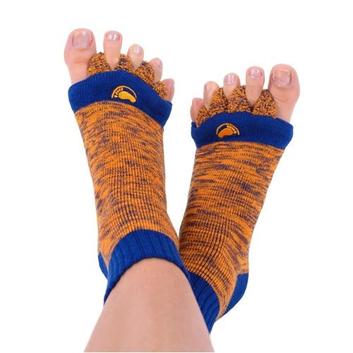 Barefoot Adjustační ponožky Orange/blue HAPPY FEET bosá
