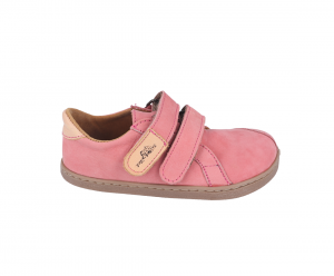 Barefoot Barefoot kožené boty Pegres BF54 - růžové nubuk bosá