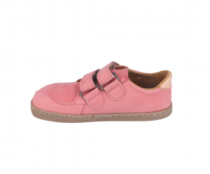 Barefoot Barefoot kožené boty Pegres BF54 - růžové nubuk bosá