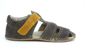 Ef barefoot sandálky - grey/brown bok
