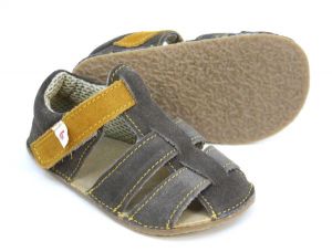 Ef barefoot sandálky - grey/brown podrážka