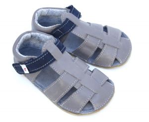Ef sandálky - světle šedé s modrou