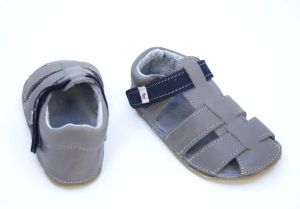Ef barefoot sandálky - světle šedé s modrou zezadu