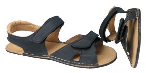 Pánské Barefoot kožené sandále černé - normální šíře