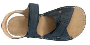 Pánské Barefoot kožené sandále černé - normální šíře shora