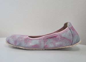 Dámské balerínky Jonap barefoot Sisi růžové žíhané bok