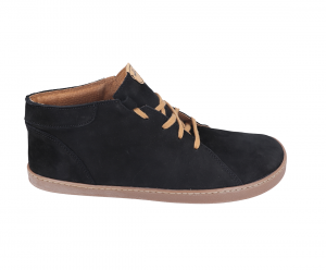 Barefoot kožené boty Pegres  BF80 - černé - světlá podrážka | 42, 43