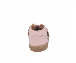 Barefoot kožené boty Pegres SBF62 - růžové zezadu