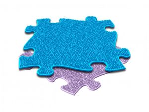 Ortopedická podlaha MUFFIK puzzle Tráva měkká | fialová, modrá