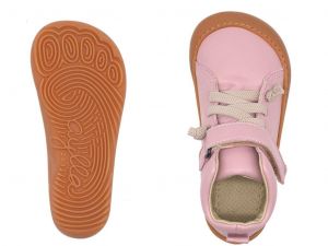 Dětské kožené boty Aylla Tiksi K pink shora a podrážka