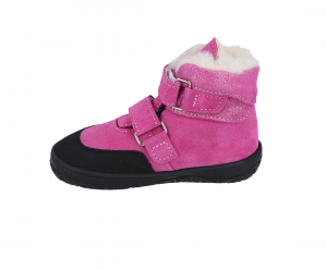  Jonap zimní barefoot boty Jerry růžové devon vločka - vlna bok