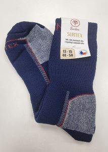 Barefoot Surtex ponožky froté - 90 % merino - černo-šedo-tyrkysové bosá