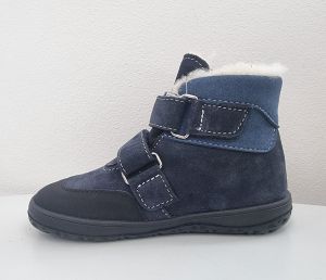 Jonap zimní barefoot boty Jerry tmavě modré vločka - vlna bok