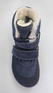 Jonap zimní barefoot boty Jerry tmavě modré vločka - vlna shora