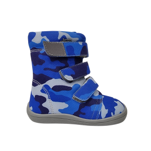 Beda Barefoot - vysoké zimní boty s membránou military blue | 25, 26, 27, 28, 29, 30, 32, 33, 34