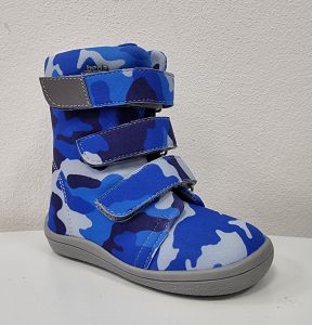 Beda Barefoot - vysoké boty s membránou military blue