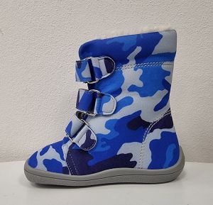 Beda Barefoot - vysoké zimní boty s membránou military blue bok