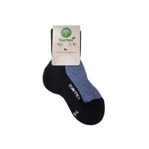 Dětské Surtex merino sportovní ponožky froté - šedomodré/černé