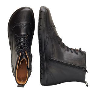 Barefoot Kožené boty ZAQQ QUINTIC BROGUE Black bosá