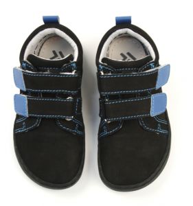 Barefoot kožené celoroční boty EF Black blue shora