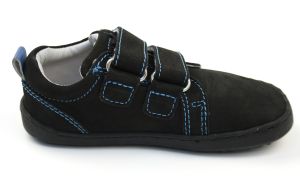 Barefoot kožené celoroční boty EF Black blue bok