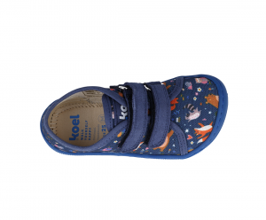 Barefoot plátěné tenisky Koel - Dud bear blue shora