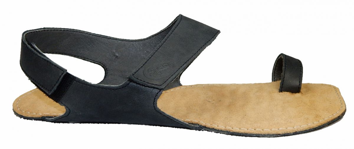 Barefoot kožené sandále černé BF A109 -60V