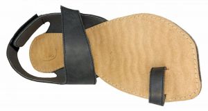 Barefoot kožené sandále černé BF A109 -60V shora